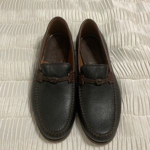 Men’s Trask brown and black leather loafers